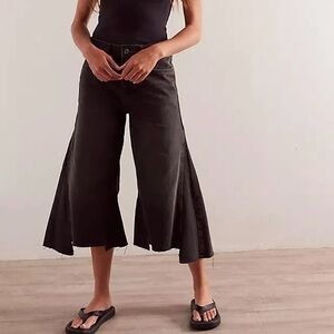 NWOT Free People We The Free Ripple Wide Leg Pieced Cropped Jeans